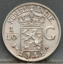 1/10 Gulden 1941 S — Nederlands-Indië voorzijde