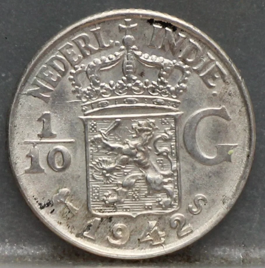 1/10 Gulden 1942 S — Nederlands-Indië voorzijde