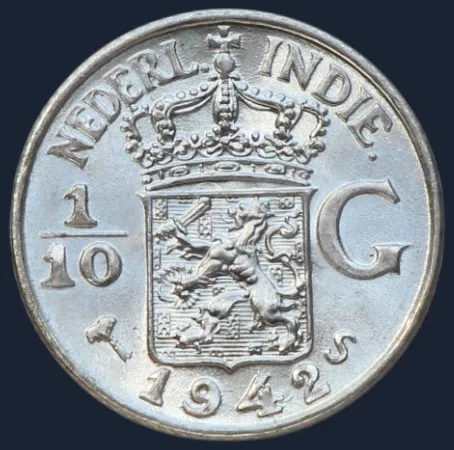 1/10 Gulden 1942 S Nederlands-Indië
