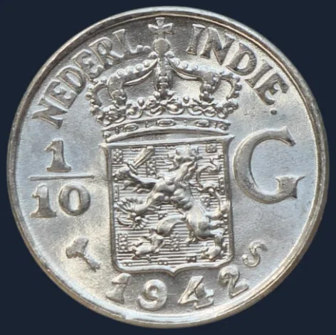 1/10 Gulden 1942 S Nederlands-Indië