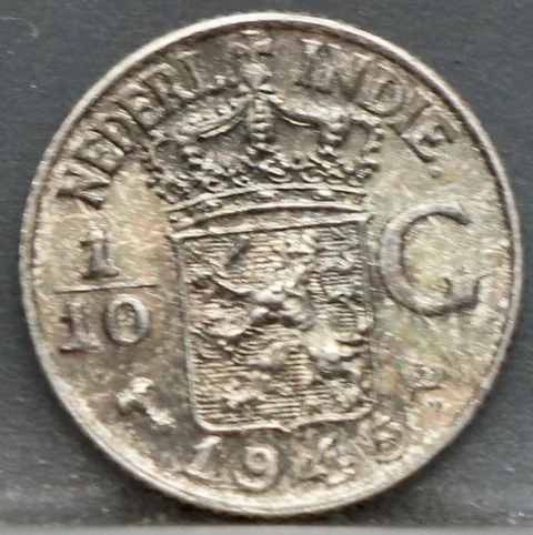 1/10 Gulden 1945 P — Nederlands-Indië Zilver