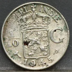 1/10 Gulden 1945 P — Nederlands-Indië Zilver voorzijde