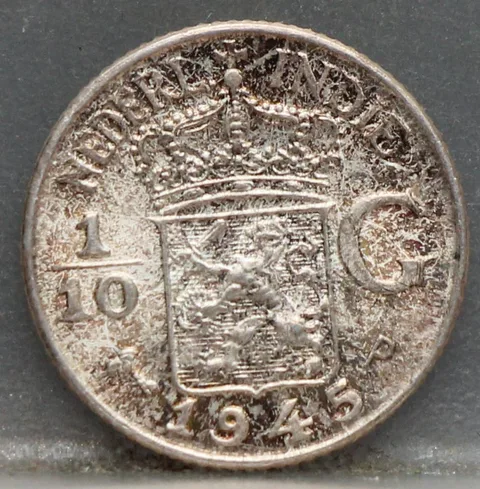 1/10 Gulden 1945 P — Nederlands-Indië Zilver