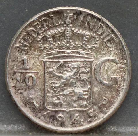 1/10 Gulden 1945 P — Nederlands-Indië Zilver