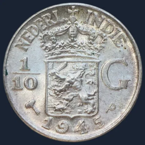 1/10 Gulden 1945 P Nederlands-Indië