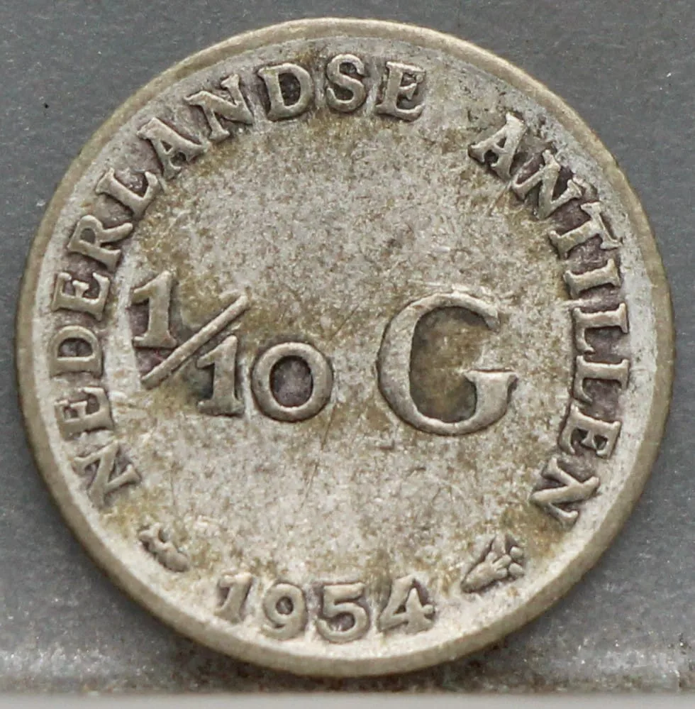 1/10 Gulden 1954 Nederlandse Antillen — Zilver voorzijde