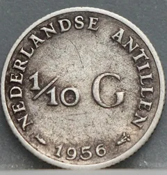 1/10 Gulden 1956 Nederlandse Antillen — Zilver voorzijde
