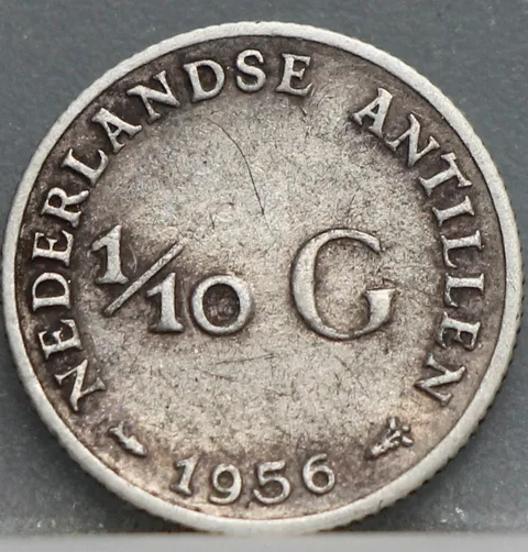1/10 Gulden 1956 Nederlandse Antillen — Zilver