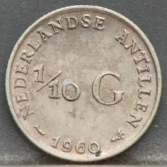 1/10 Gulden 1960 Nederlandse Antillen — Zilver voorzijde