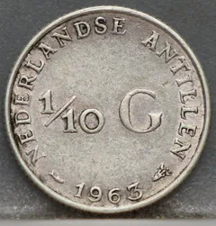 1/10 Gulden 1963 Nederlandse Antillen — Zilver voorzijde