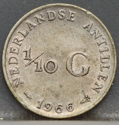 1/10 Gulden 1966 Nederlandse Antillen — Zilver
