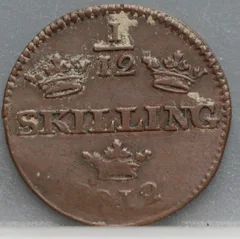 1/12 Skilling 1812 Zweden — Koper voorzijde