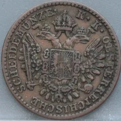 1/2 Kreuzer 1851 (B) Oostenrijk — Koper achterzijde
