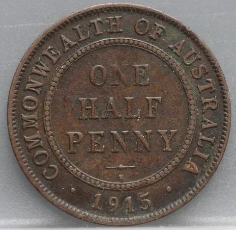 1/2 Penny 1915 Australië Brons