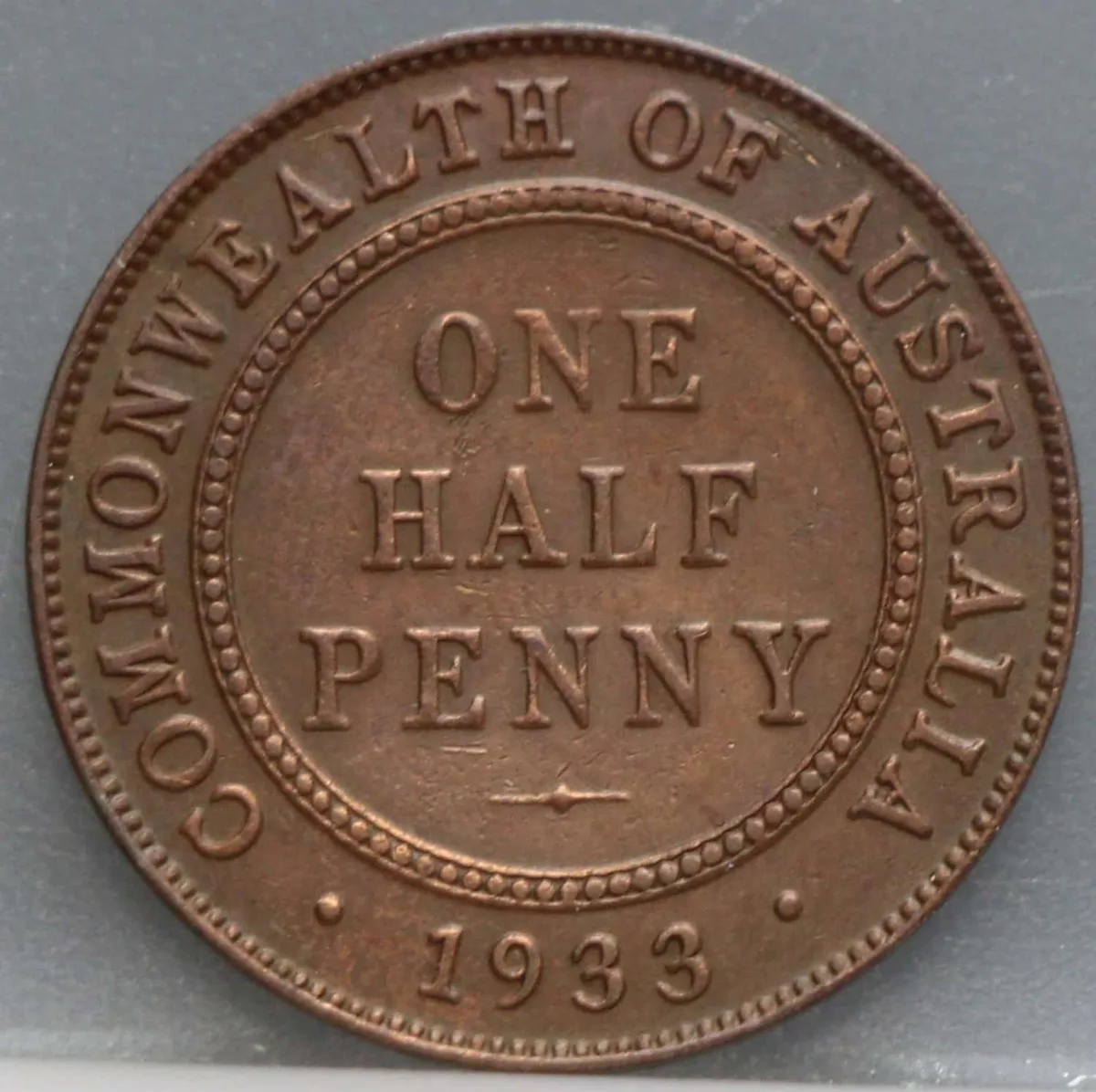 1/2 Penny 1933 Australië - Brons voorzijde