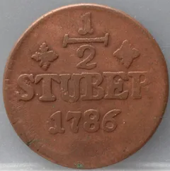 1/2 Stuber 1786 Jülich-Berg Koper voorzijde