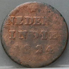 1/2 Stuiver 1824 – Nederlands-Indië – Koper voorzijde