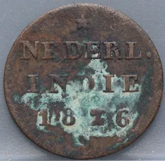 1/2 Stuiver 1826 – Nederlands-Indië – Koper voorzijde