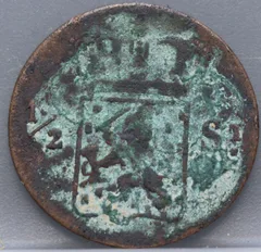 1/2 Stuiver 1826 – Nederlands-Indië – Koper achterzijde
