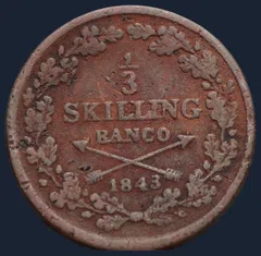 1/3 Skilling Banco 1835-1843 Zweden Carl XIV Johan