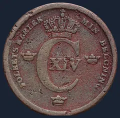 1/3 Skilling Banco 1835-1843 Zweden Carl XIV Johan