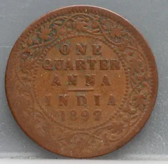 1/4 Anna 1897 Brits-India voorzijde