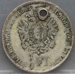 1/4 Florin 1862 (E) Oostenrijk — Zilver achterzijde