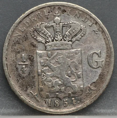 1/4 Gulden 1854 Nederlands-Indië Zilver