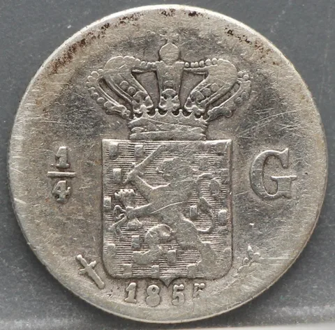1/4 Gulden 1855 Nederlands-Indië Zilver
