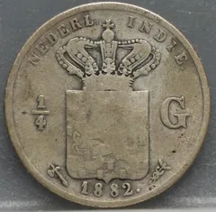 1/4 Gulden 1882 Nederlands-Indië Zilver voorzijde