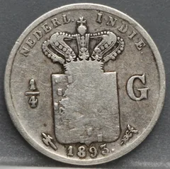 1/4 Gulden 1893 Nederlands-Indië — Zilver voorzijde