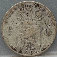 1/4 Gulden 1900 Curaçao — Zilver achterzijde