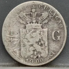 1/4 Gulden 1900 Curaçao — Zilver achterzijde