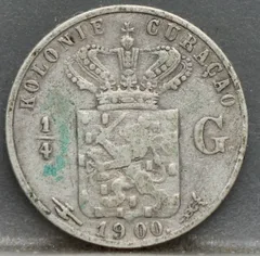 1/4 Gulden 1900 Curaçao — Zilver achterzijde