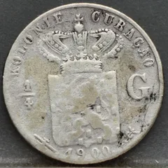 1/4 Gulden 1900 Curaçao — Zilver achterzijde