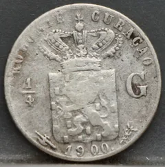 1/4 Gulden 1900 Curacao — Zilver achterzijde, Curaçao