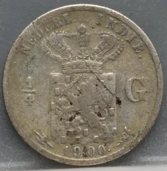 1/4 Gulden 1900 Nederlands-Indië — Zilver voorzijde