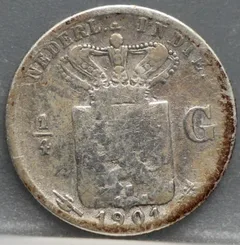 1/4 Gulden 1901 Nederlands-Indië — Zilver voorzijde