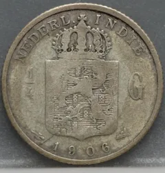 1/4 Gulden 1906 Nederlands-Indië — Zilver voorzijde