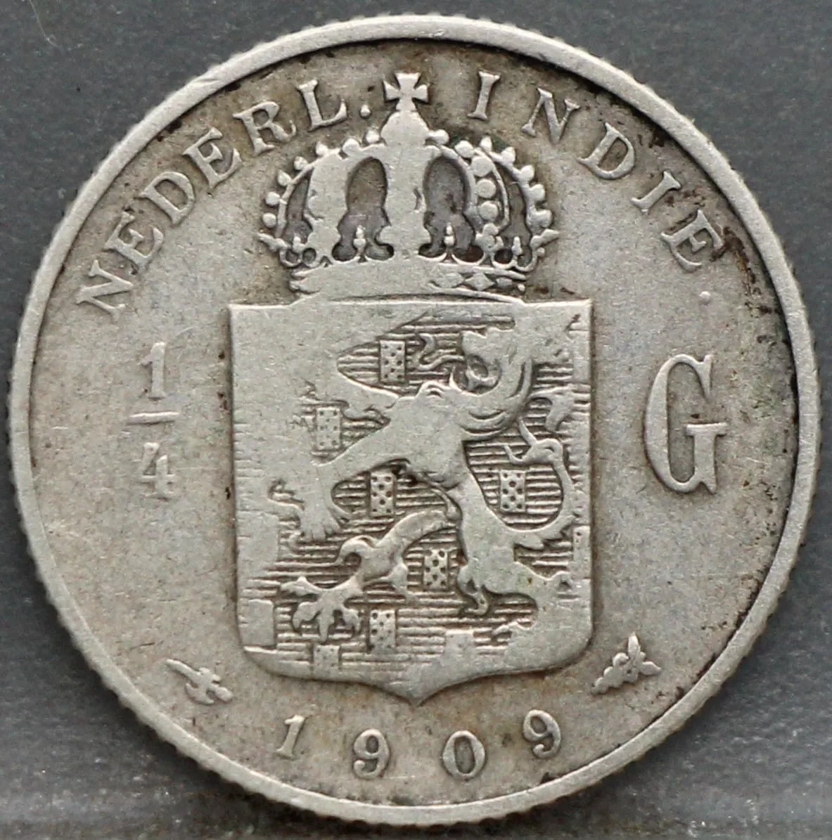 1/4 Gulden 1909 Nederlands-Indië — Zilver voorzijde