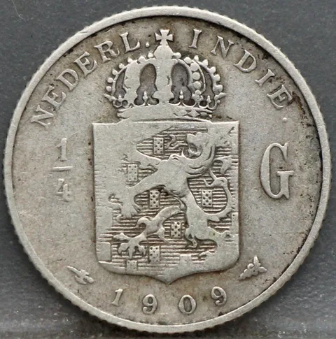 1/4 Gulden 1909 Nederlands-Indië — Zilver