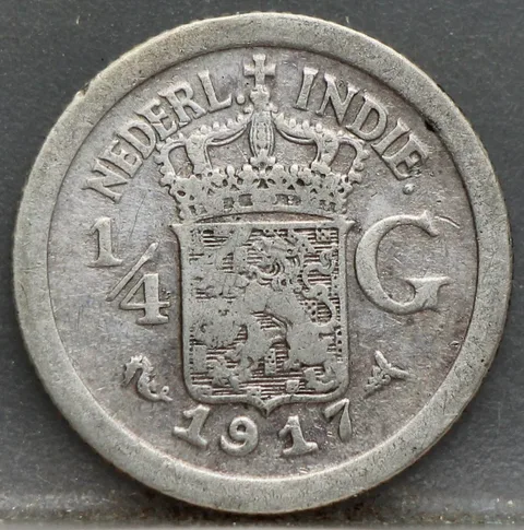 1/4 Gulden 1917 Nederlands-Indië Zilver