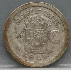 1/4 Gulden 1919 Nederlands-Indië — Zilver voorzijde