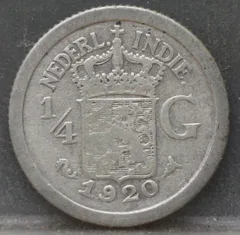 1/4 Gulden 1920 Nederlands-Indië — Zilver voorzijde