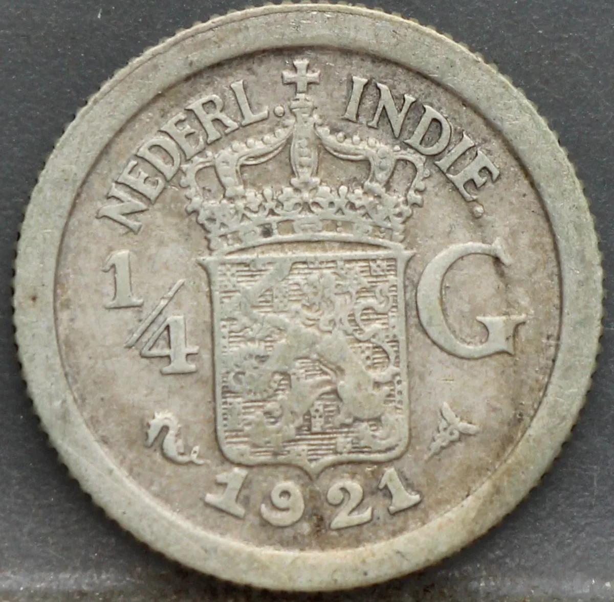 1/4 Gulden 1921 Nederlands-Indië Zilver voorzijde