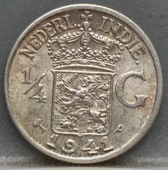 1/4 Gulden 1941 P Nederlands-Indië — Zilver voorzijde