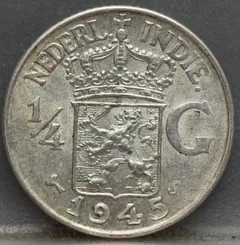 1/4 Gulden 1945 S — Nederlands-Indië Zilver voorzijde