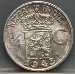 1/4 Gulden 1945 S — Nederlands-Indië Zilver voorzijde