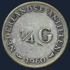 1/4 Gulden 1960 Nederlandse Antillen Zilver