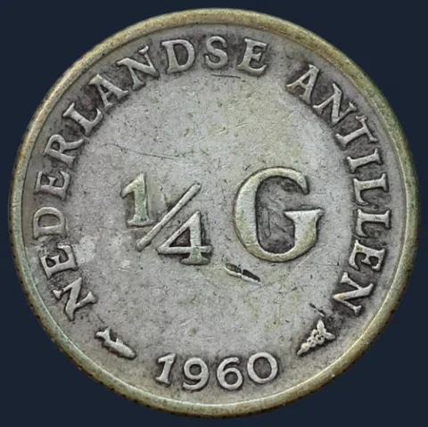 1/4 Gulden 1960 Nederlandse Antillen Zilver